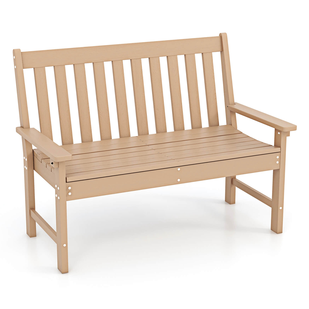 All-Weather Outdoor Garden Bench - Garden Bench-Beige