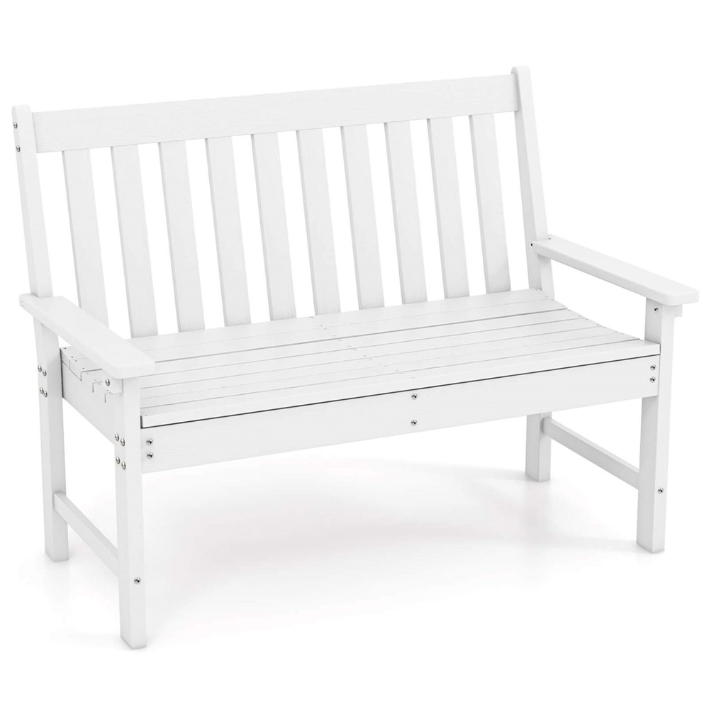 All-Weather Outdoor Garden Bench - Garden Bench-White