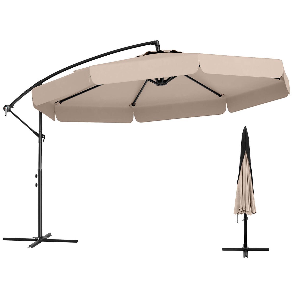 10-foot Offset Patio Cantilever Umbrella - Beige
