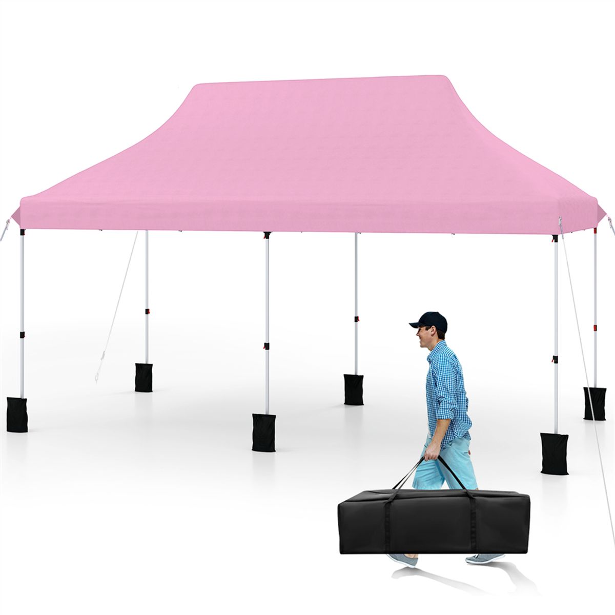 10 x 20-foot Pop-up Canopy with UPF50+ Sun Protection - Tent PI