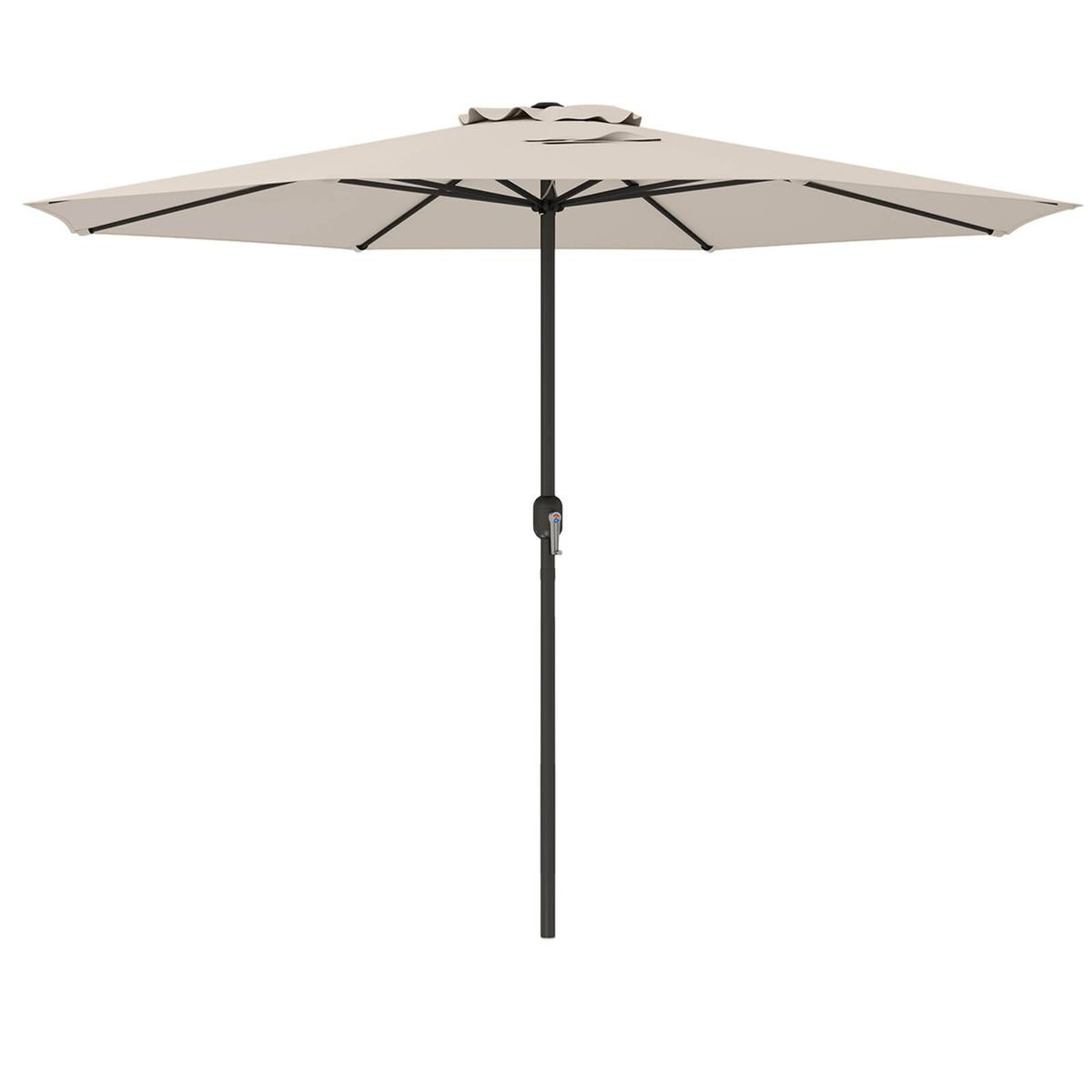 12-foot Patio Umbrella with Crank Handle  - Market Umbrella-Beige