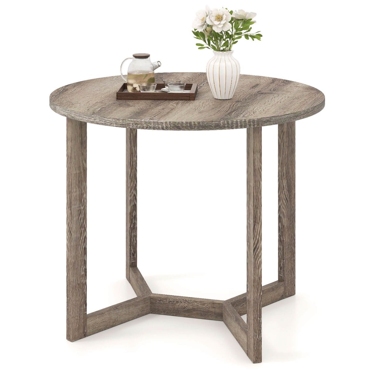 36" Wood Dining Table for 2-4 People  - Dining Table-Gray