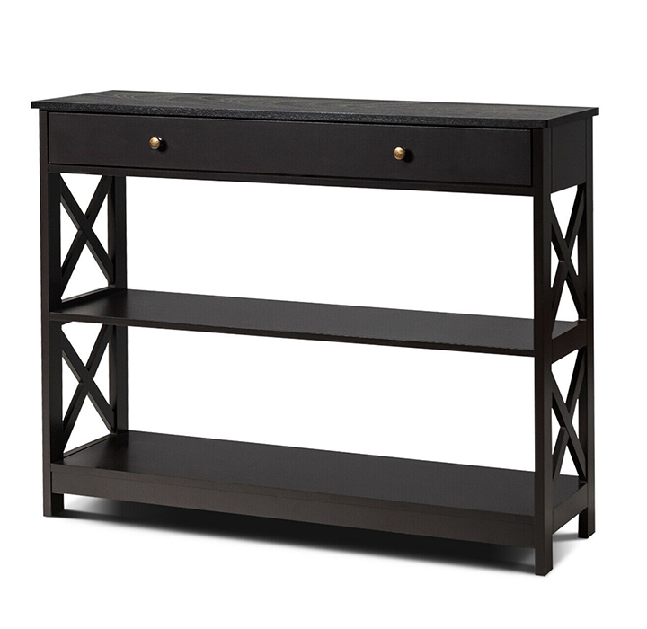 X-Design 3-Tier Entryway/Console Table - Espresso