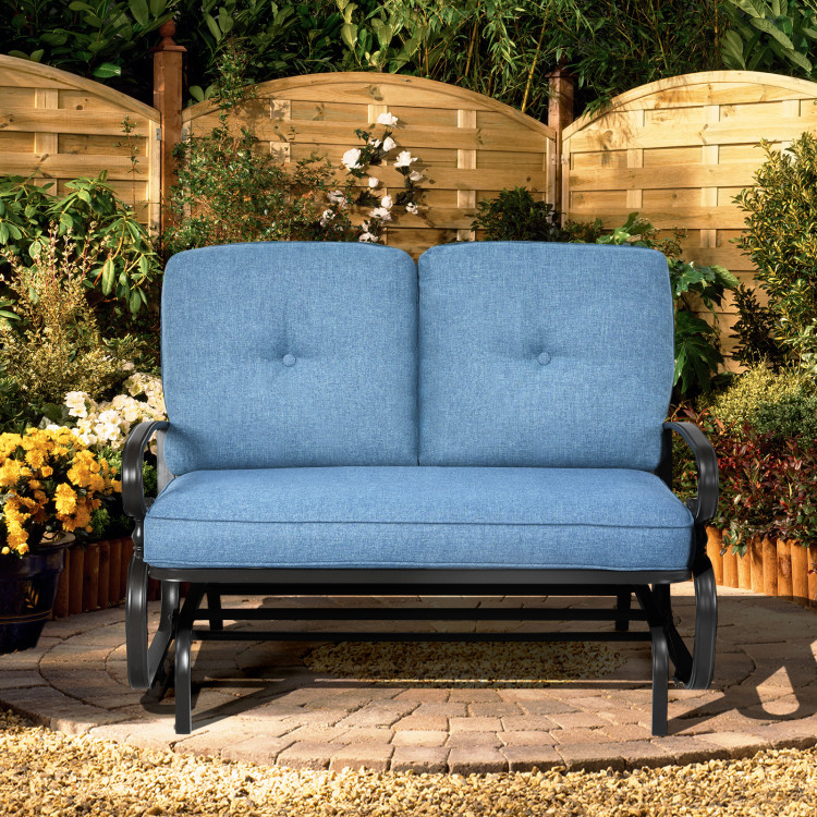 Outdoor Patio Cushioned Rocking Bench Loveseat - Outdoor Glider NY