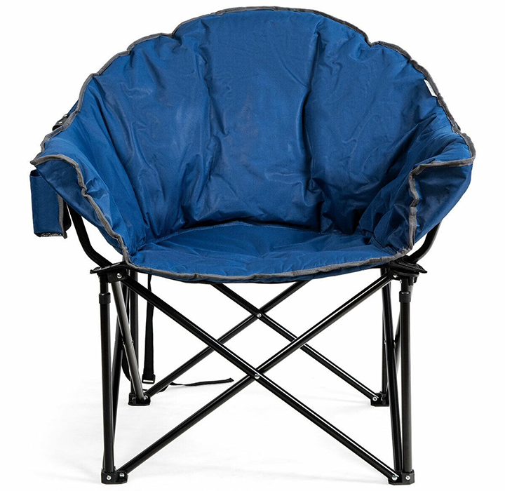 Folding Padded Moon Chair with Carry Bag - Navy