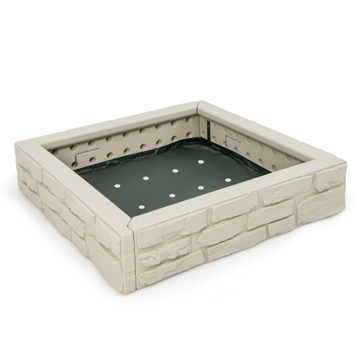 Kids' 2-in-1 HDPE Sandbox with Cover & Bottom Liner - Kids Sandbox WH