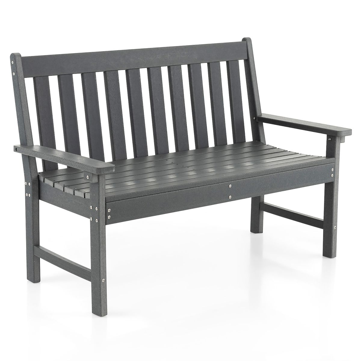 All-Weather Outdoor Garden Bench - Garden Bench-Gray