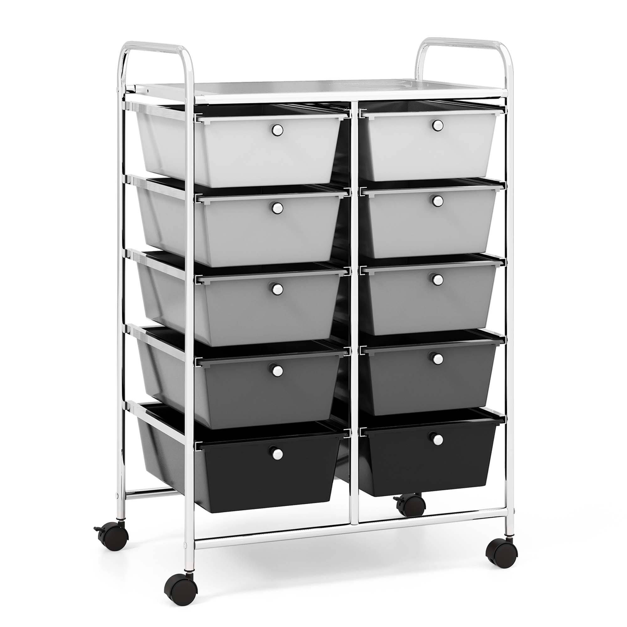 10-Drawer Rolling Storage Cart - Rolling Cart Utility KM