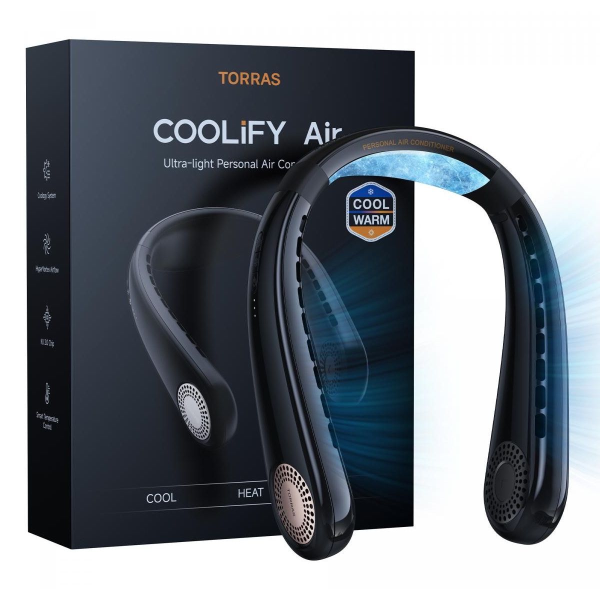 Torras Coolify Air Neck Fan Collection - Air Ultra-Light-Black