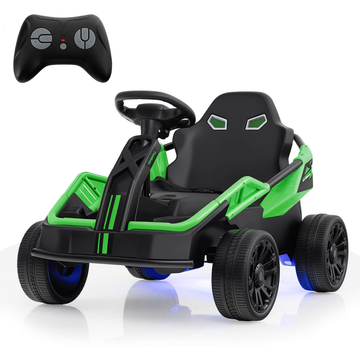 12V Battery Powered Ride-On Car with Remote - Green