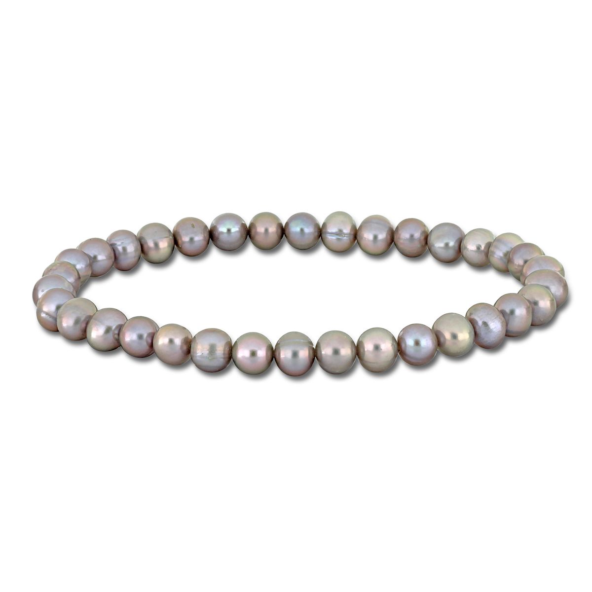 5 to 5.5mm Cultured Freshwater Pearl Elastic Bracelet - Grey Cultured Freshwater Pearl Bracelet