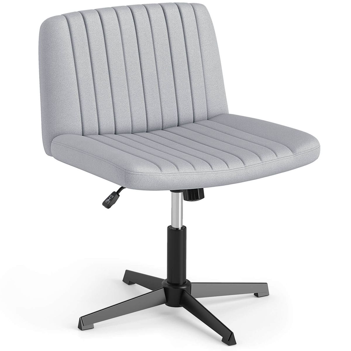 Cross Leg Desk Chair with Soft Cushion and Adjustable Height - Gray