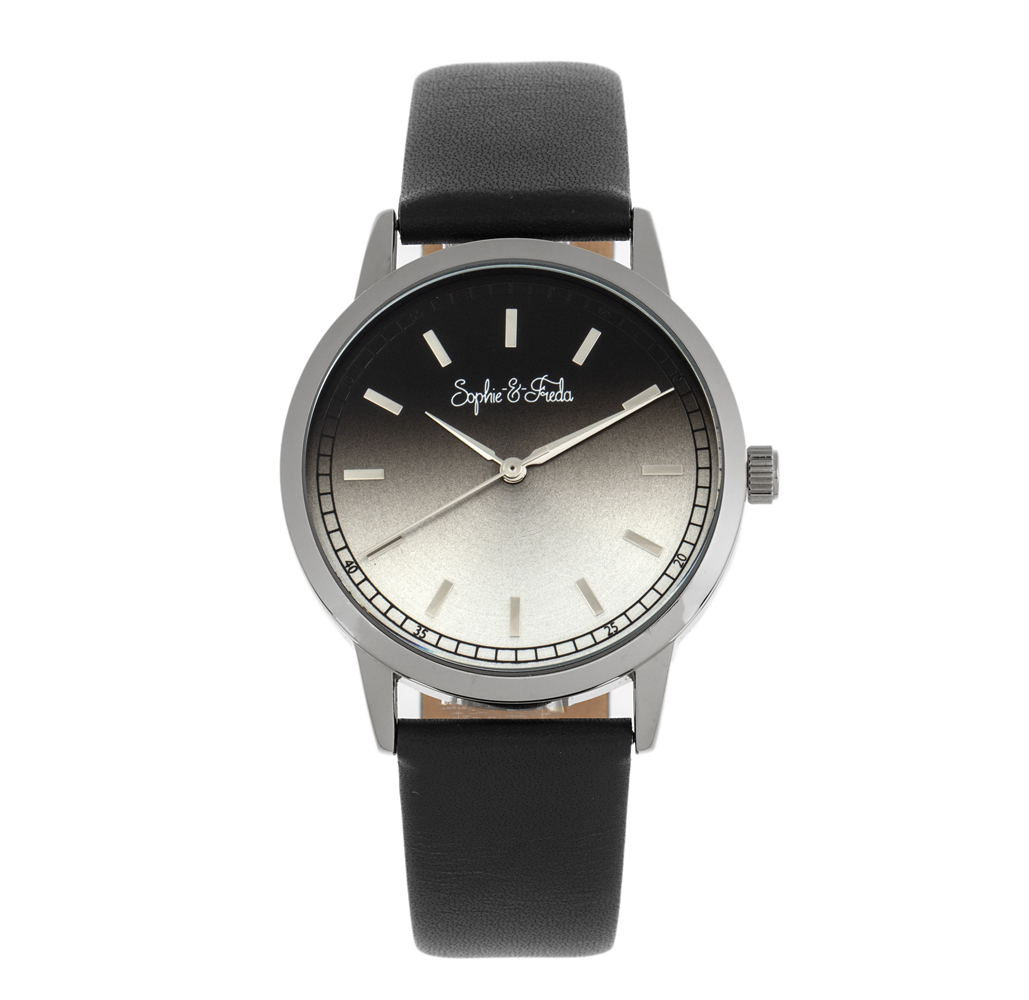 Sophie and Freda San Diego Women's Leather Band Watch - Black