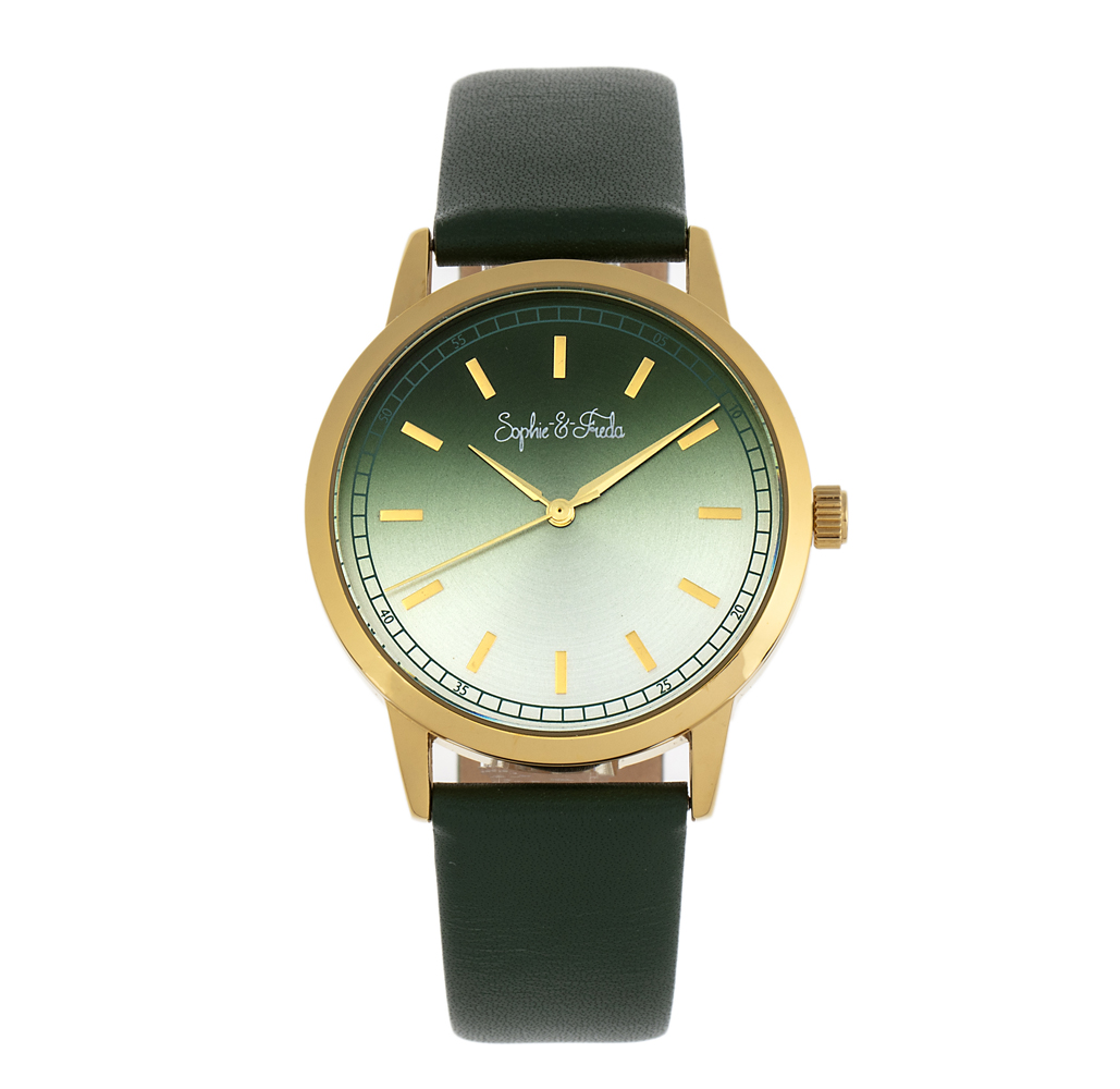 Sophie and Freda San Diego Women's Leather Band Watch - Green
