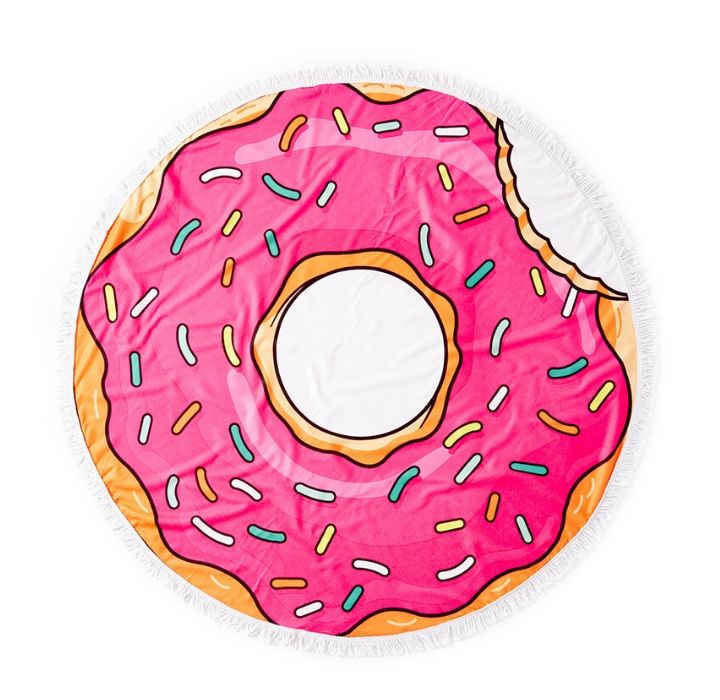 Round 61" Diameter Fringed Beach Towels - Donut