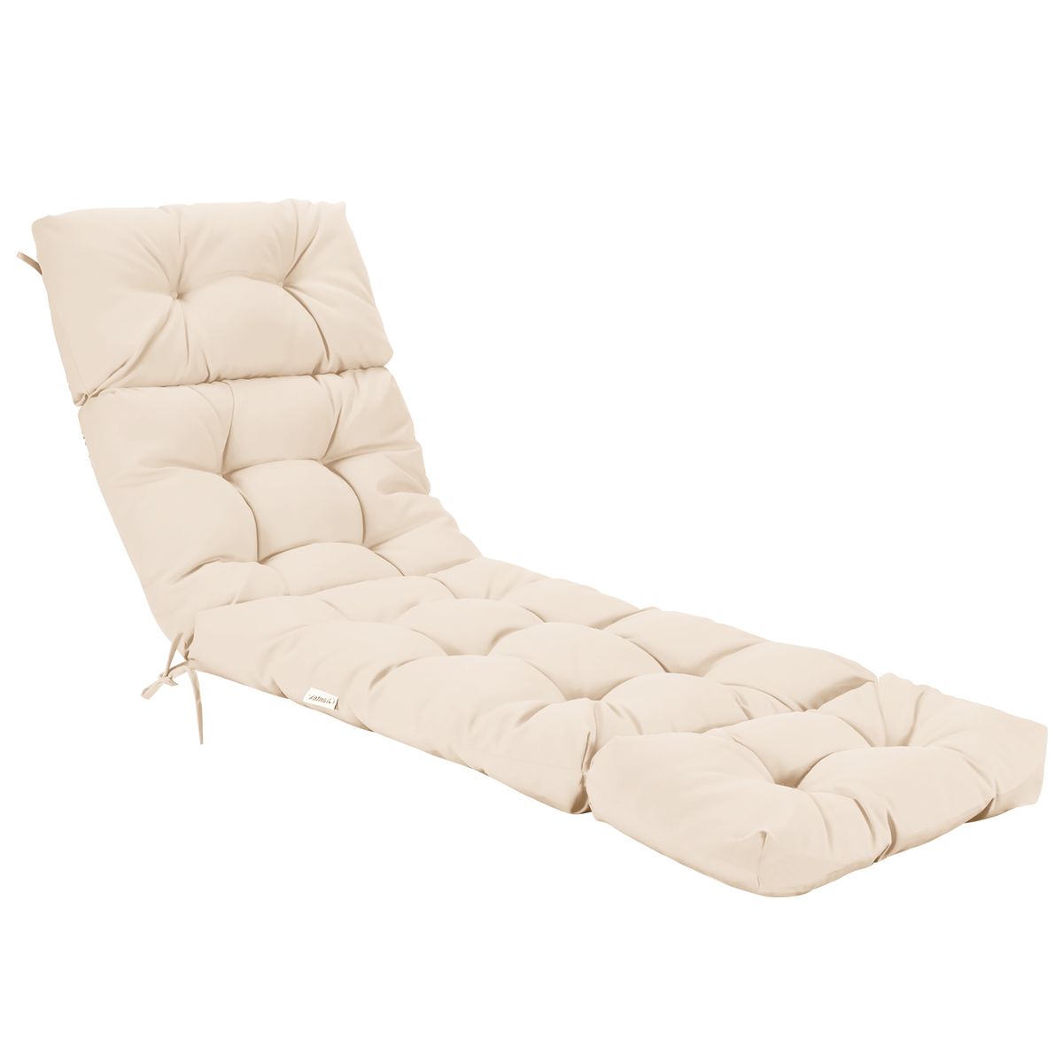 73'' Lounge Chaise Cushion Padded Recliner - Beige