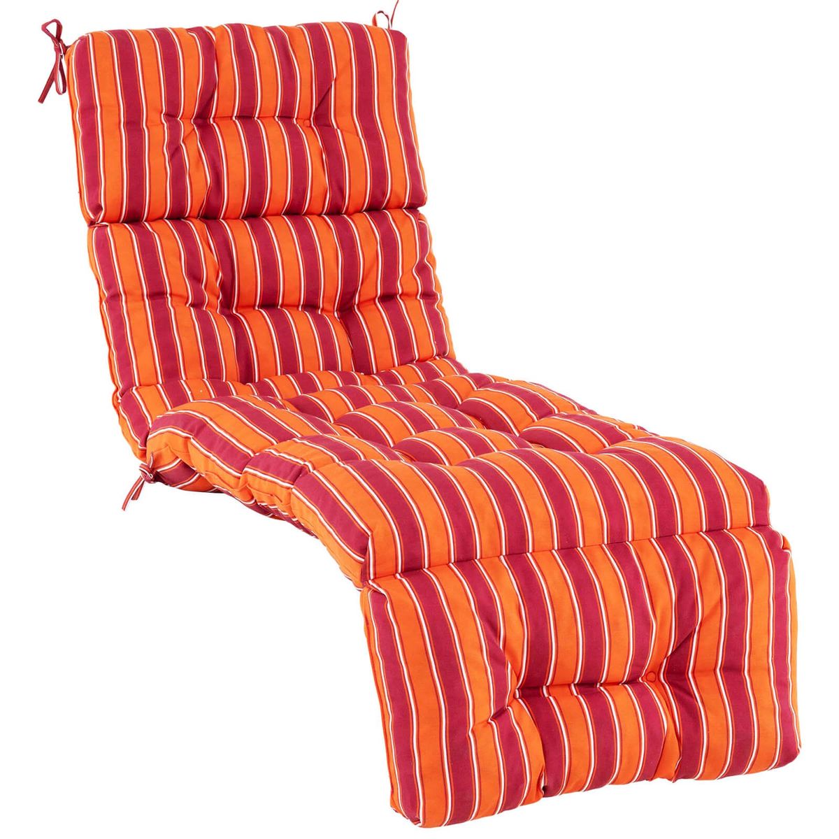 73'' Lounge Chaise Cushion Padded Recliner - Dark Orange