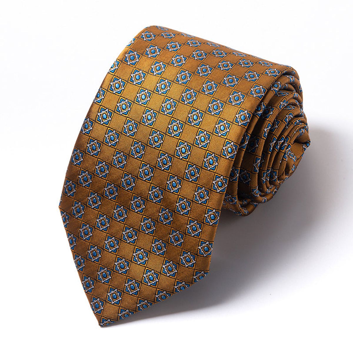 Formal Classic Patterned Tie - Golden Mosaic