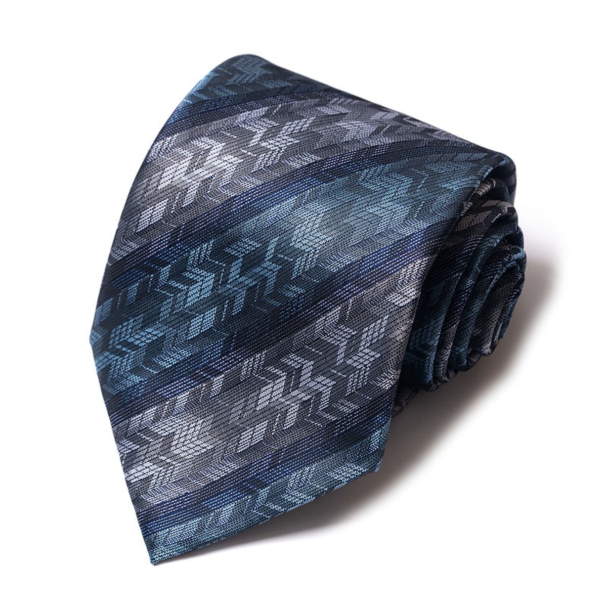 Formal Classic Patterned Tie - Abstract Chevron Pattern