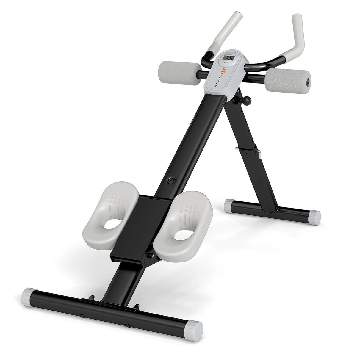 Adjustable Exercise Trainer with Foldable Design and Knee Cushions - Black
