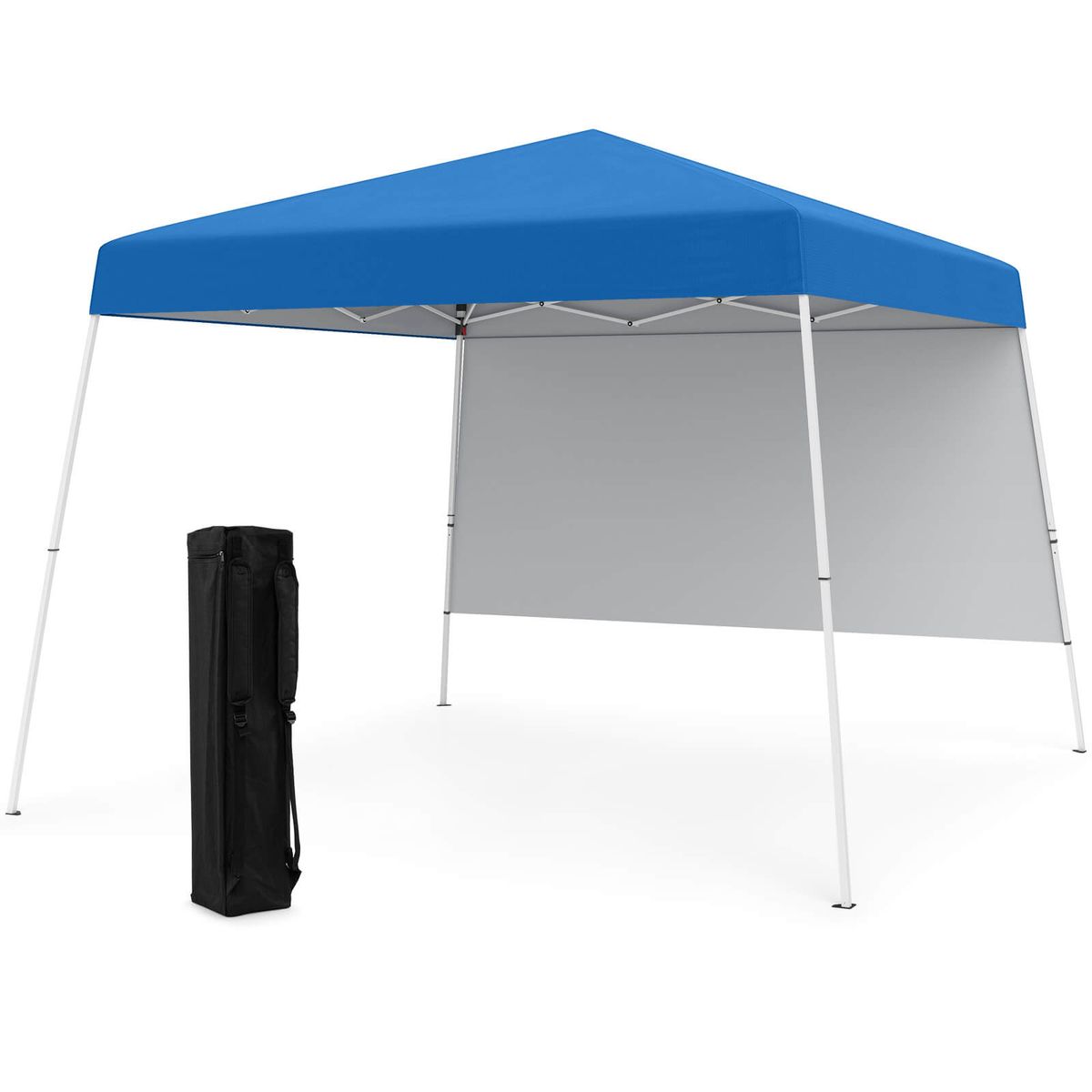 10 x 10-Foot Pop up Canopy with Sidewall and Portable Backpack - Blue