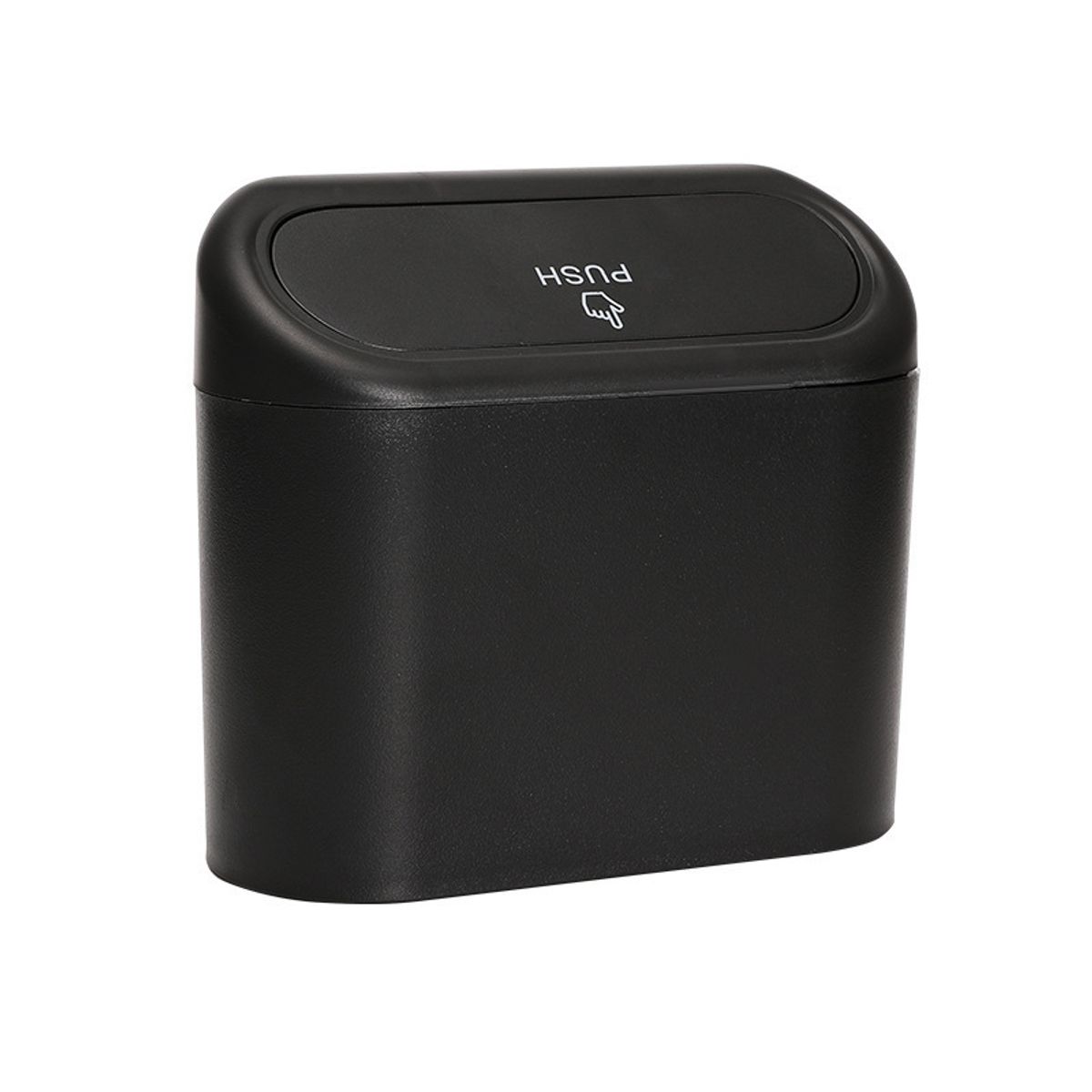 Car Trash Can with Spring Lid - Black