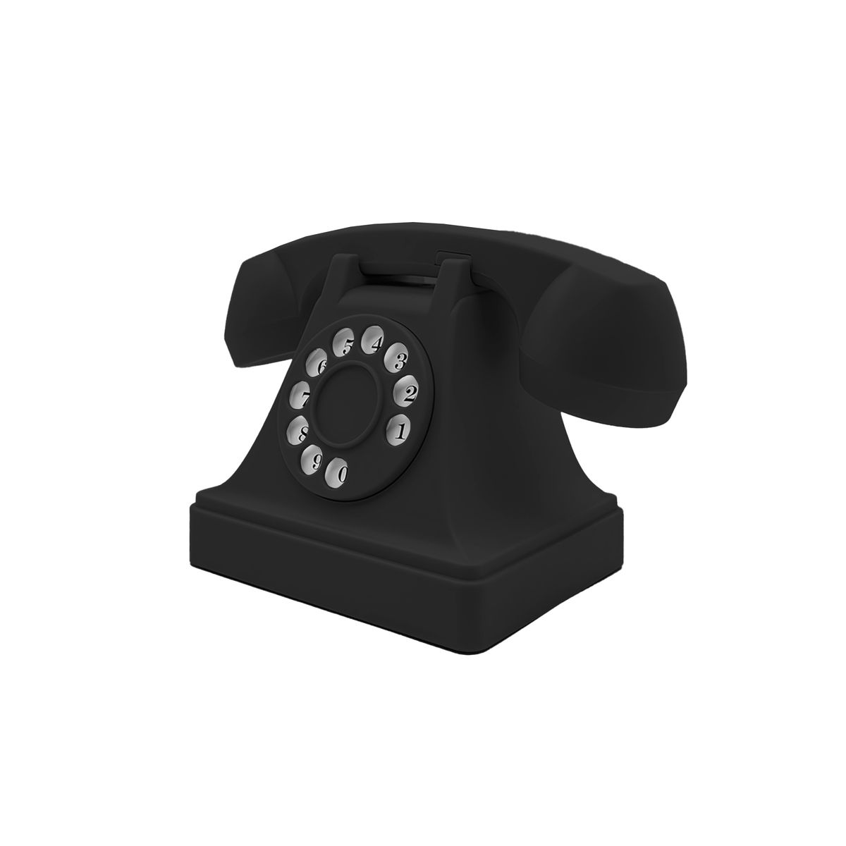 Retro Style Wireless Handset Rotary Dial Phone with HD Audio - Black