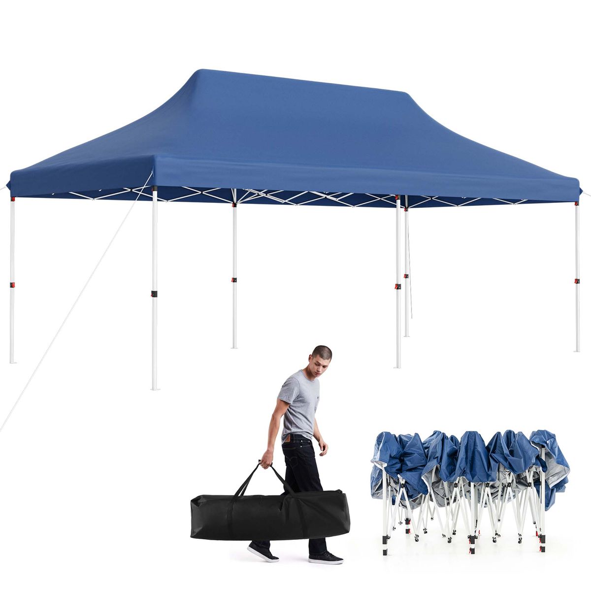 10 x 20-foot Pop-up Canopy with UPF50+ Sun Protection - Tent BL