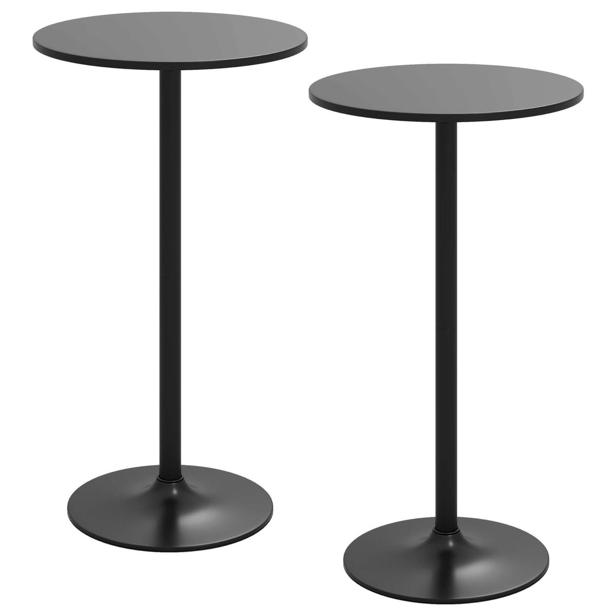 24-Inch Modern Round Cocktail Table with Metal Base (2 to 6-Pack) - Costway Set of 2 Round Pub Tab