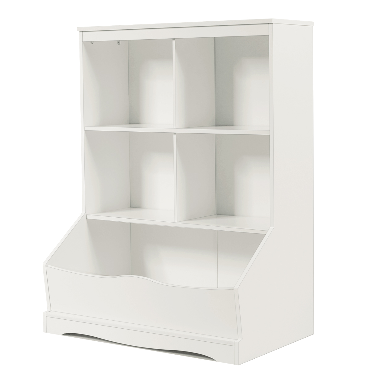 Kids' 3-Tier Multi-Functional Bookcase with 5 Open Storage Compartments - Toy Storage WH