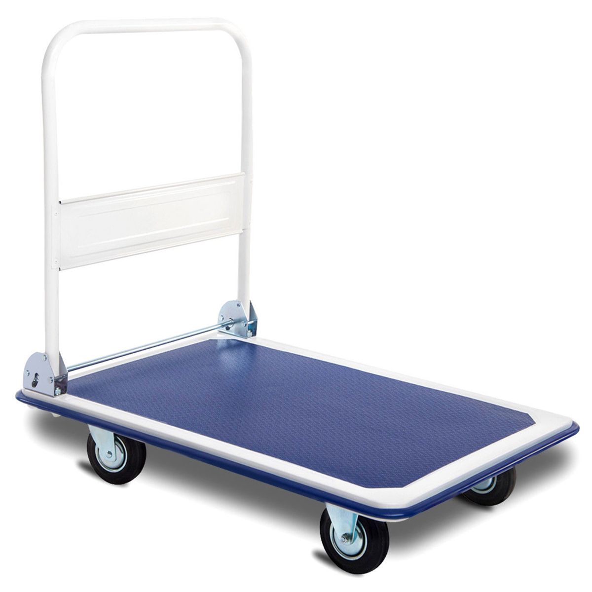 330- or 660-Pound Capacity Platform Push Cart Dolly - Medium- White