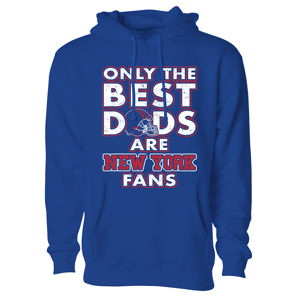 Men's Only The Best Dads Football Fan Pull Over Hoodie - New York - Royal / S
