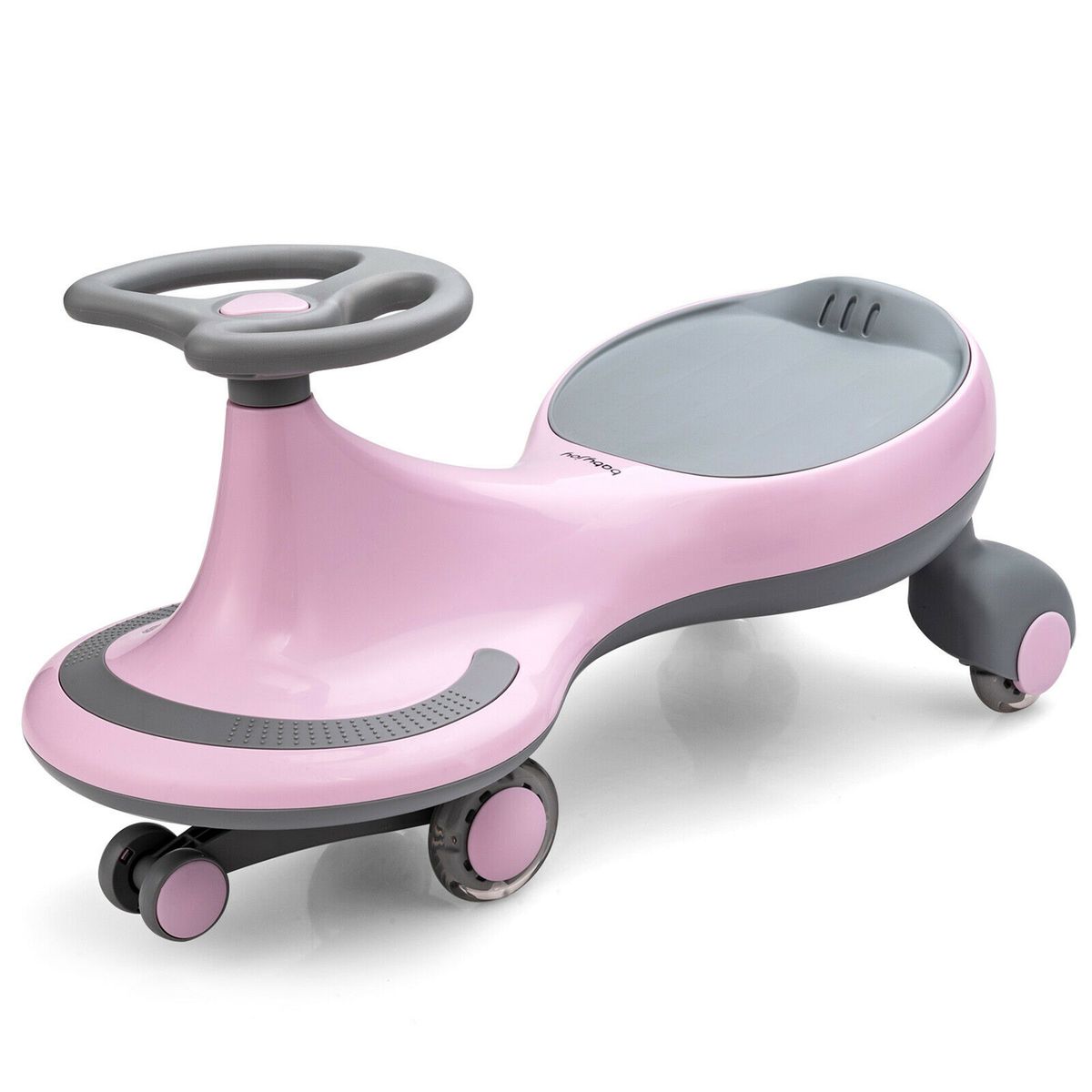 Wiggle Car Ride-on Toy with Flashing Wheels - Pink
