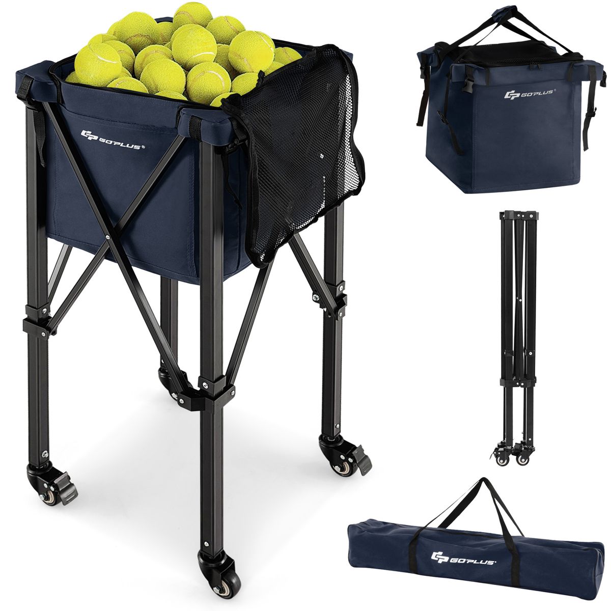 Foldable Tennis Ball Cart - Blue