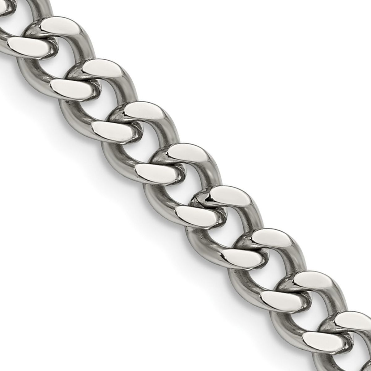 Stainless Steel Polished Chains - Stainless Steel 6.75mm 22in Curb Chain