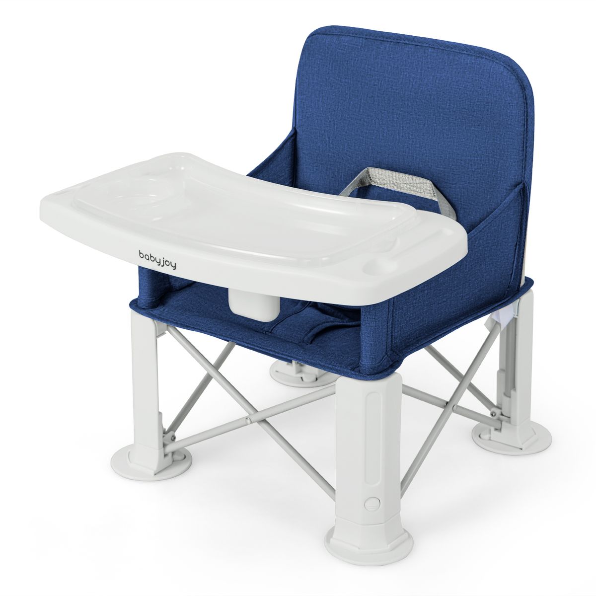 Travel Booster Seat with Removable Double Tray - Blue