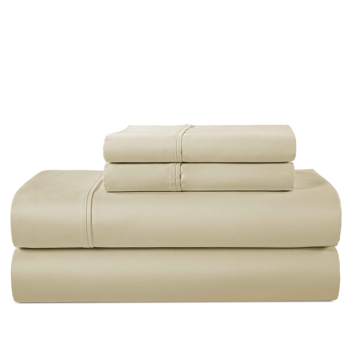 Kathy Ireland 500 Thread Count Tencel Cooling Cotton 4-Piece Sheet Set - Queen - Beige