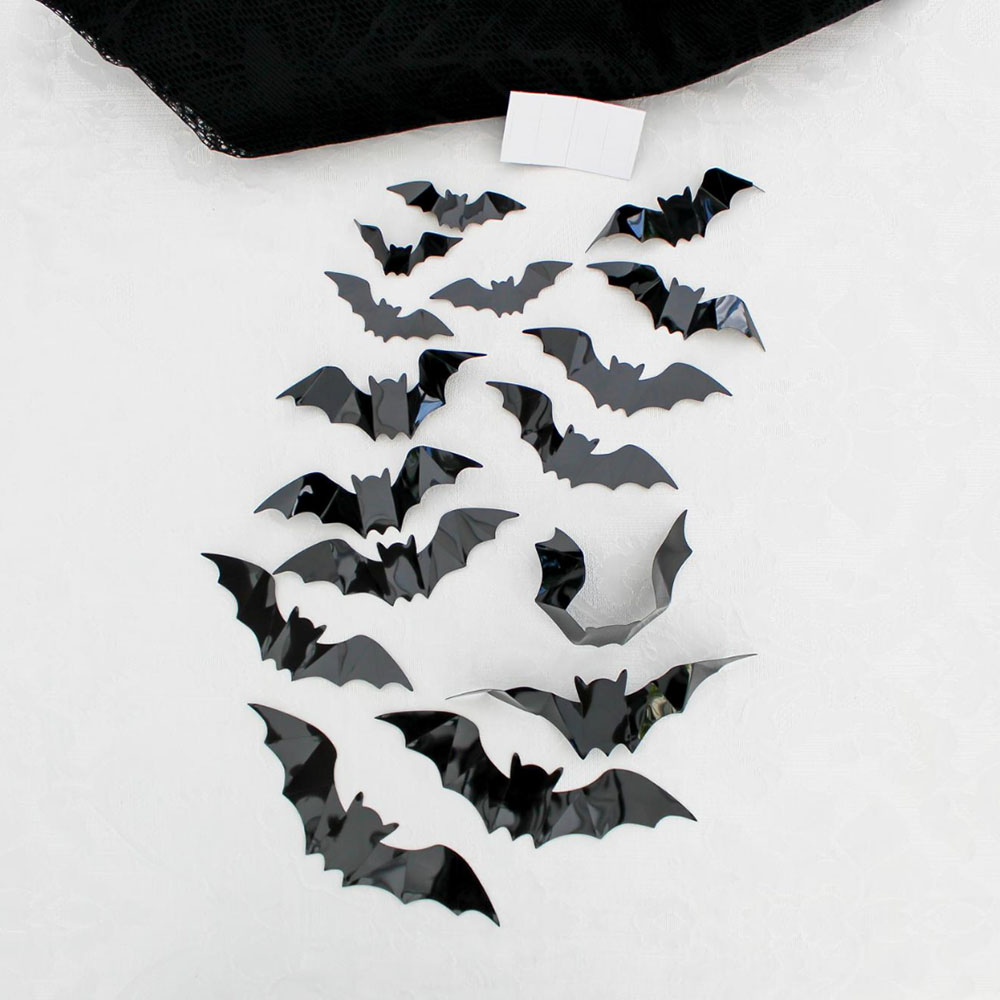 Bats, Ghosts, and Spider Stickers (16-, 19-, or 32-Piece Set) - Large Bats 32