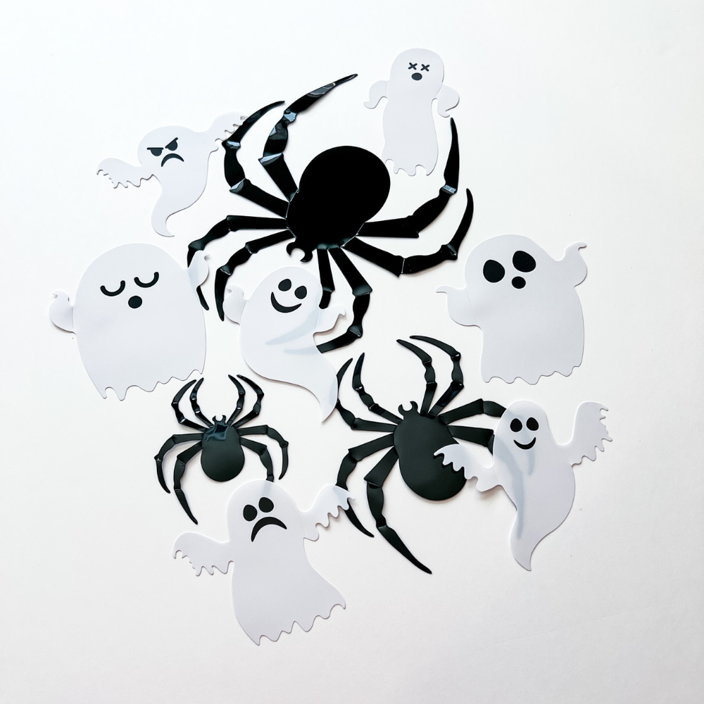 Bats, Ghosts, and Spider Stickers (16-, 19-, or 32-Piece Set) - Spider & Ghosts set of 19