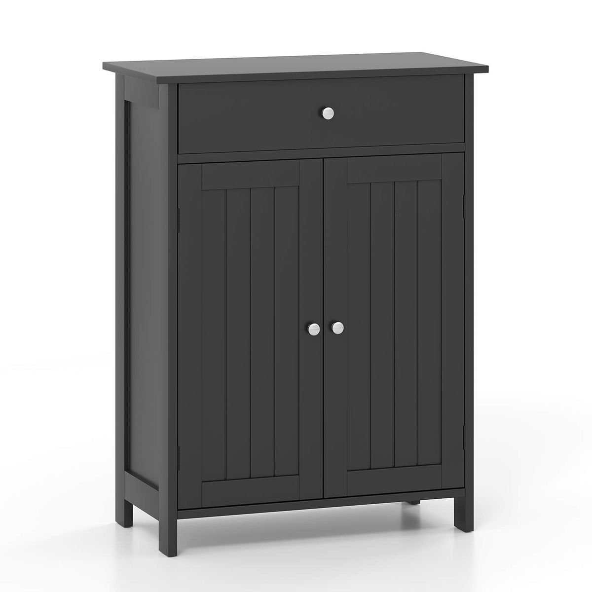 Bathroom Cabinet Organizer with 2 Doors - Black