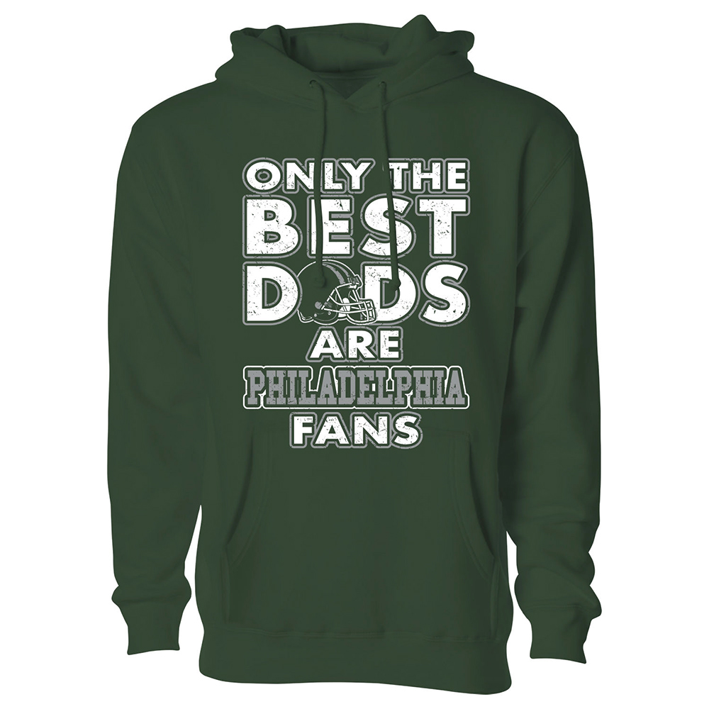 Men's Only The Best Dads Football Fan Pull Over Hoodie - Philadelphia - F.Green / L
