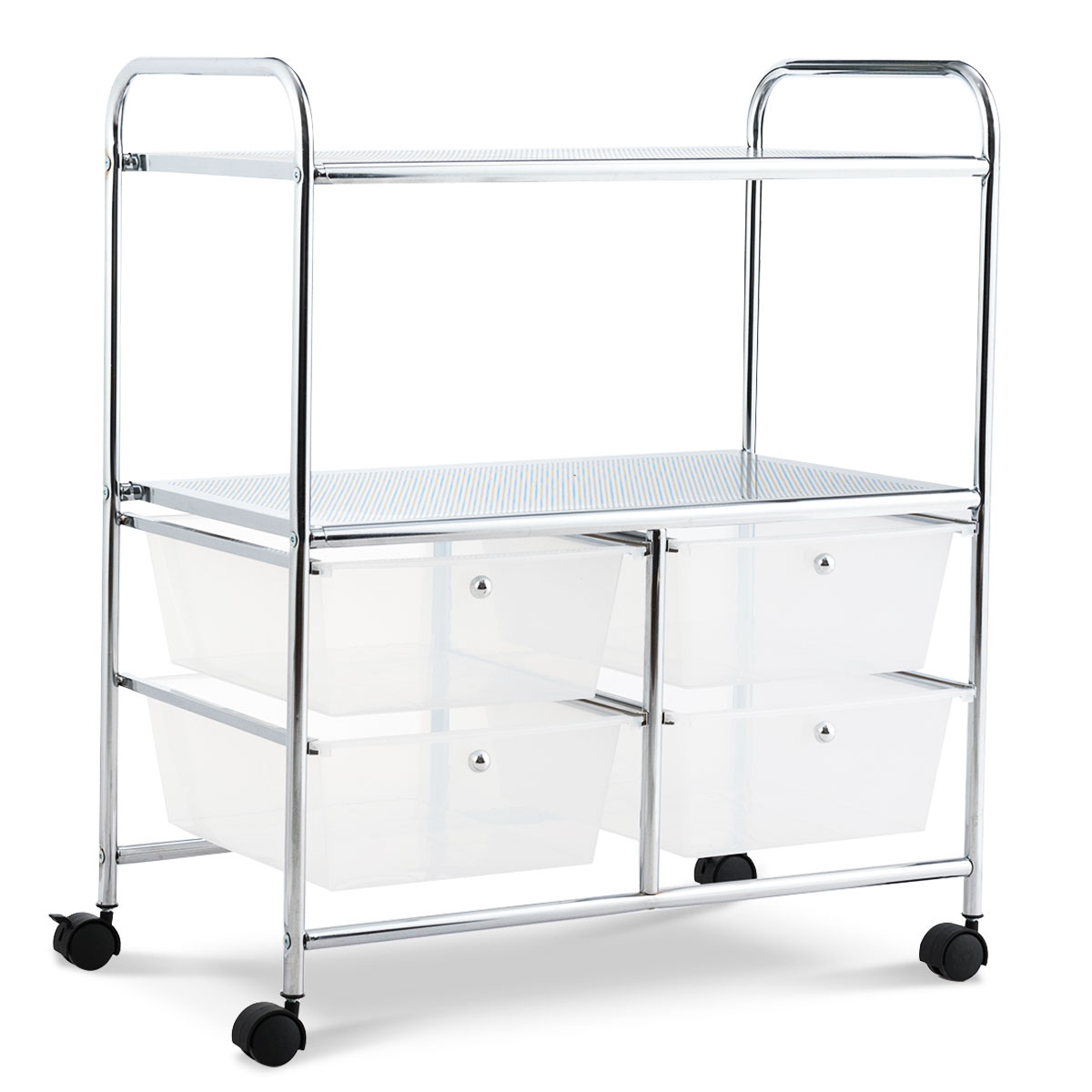 4Drawer Rolling Storage Cart shelf Scrapbook Paper Office School Organizer - White