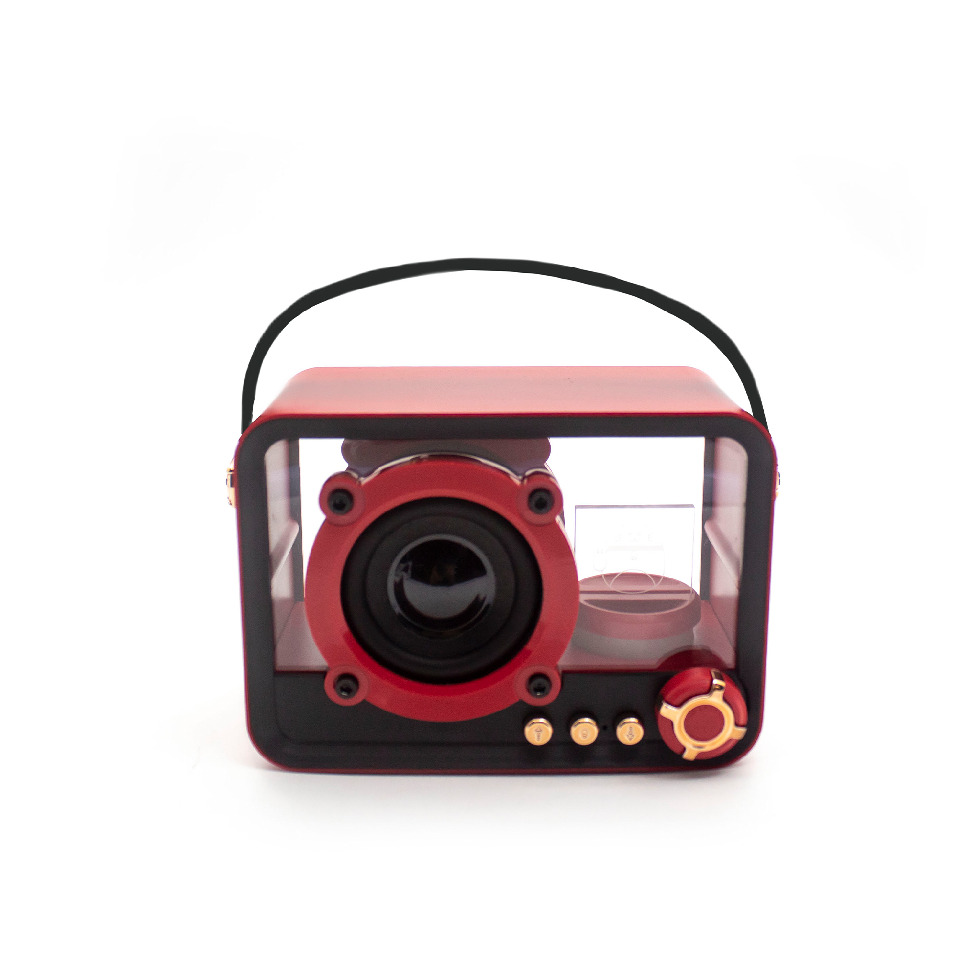 Transparent Wireless Bluetooth Speaker with RGB Lighting - Red