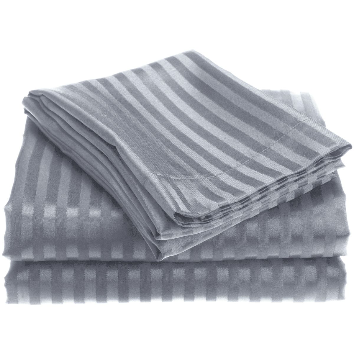 1800 Series Brushed Microfiber Dobby Striped Sheet Set - Full - Gray