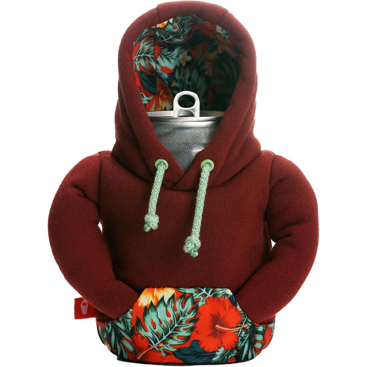 Puffin Insulated 12 oz Can Cooler - Brick Red Hoodie