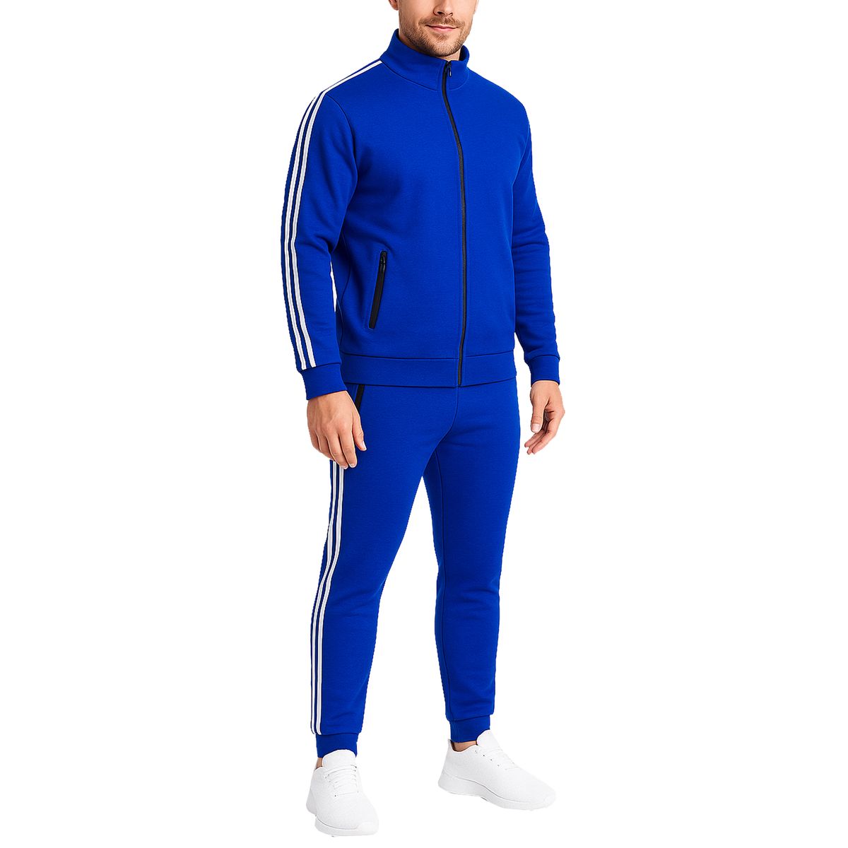 Men’s Tech Fleece Full Zip Hoodie & Jogger 2-Piece Tracksuit Set - D2- RY - M