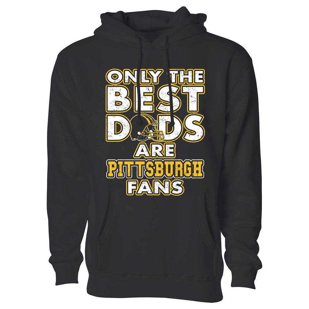 Men's Only The Best Dads Football Fan Pull Over Hoodie - Pittsburgh - Black / L