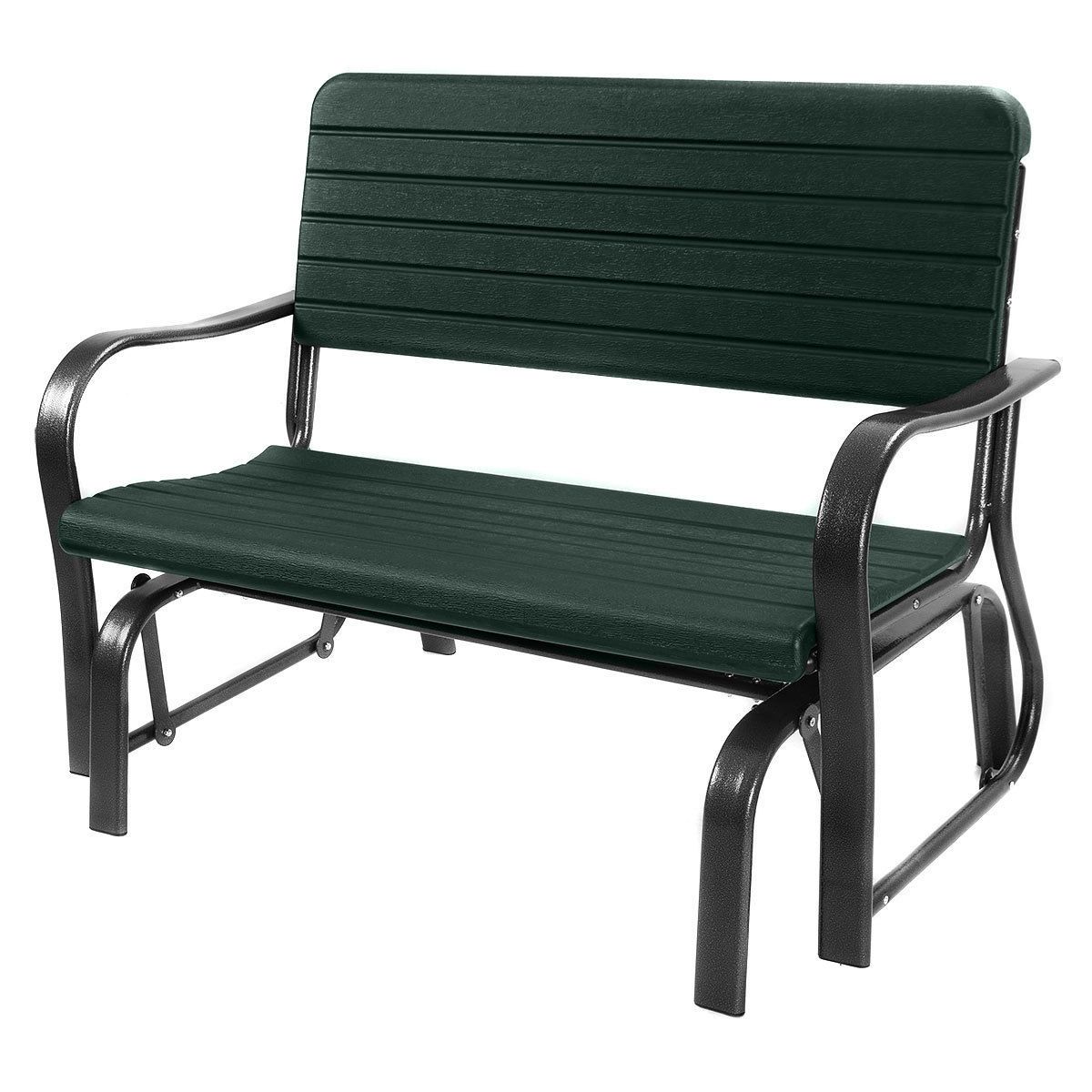 Outdoor Patio Steel Swing Bench Loveseat - Patio Swing - Green