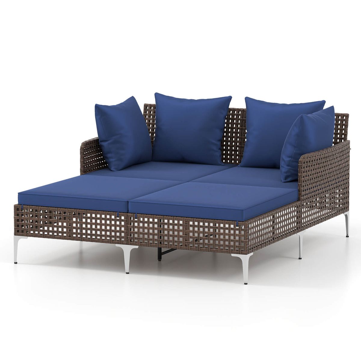 Outdoor Patio Daybed with Pillows - Navy