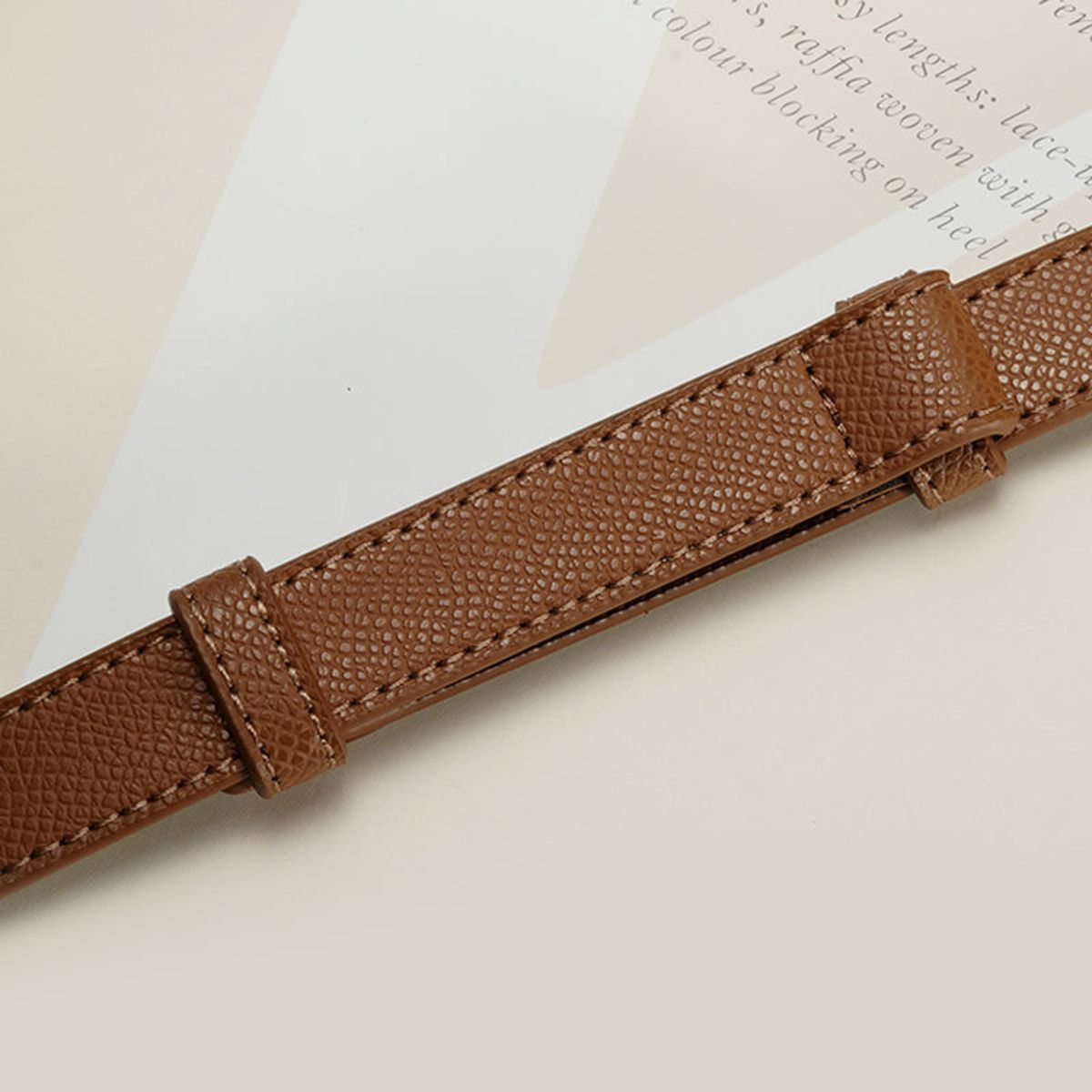 Adjustable Women’s Skinny Belt - Caramel